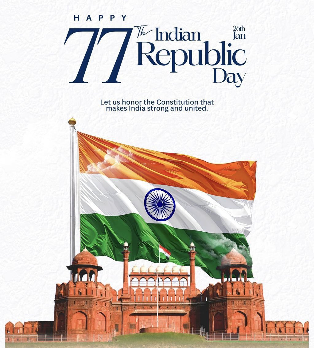 imvidheer's tweet photo. Happy 77th Republic Day to all the Indians.
Jai Hind.
#RepublicDayCelebration
#RepublicDay2026 https://t.co/zu6ZUUnipY