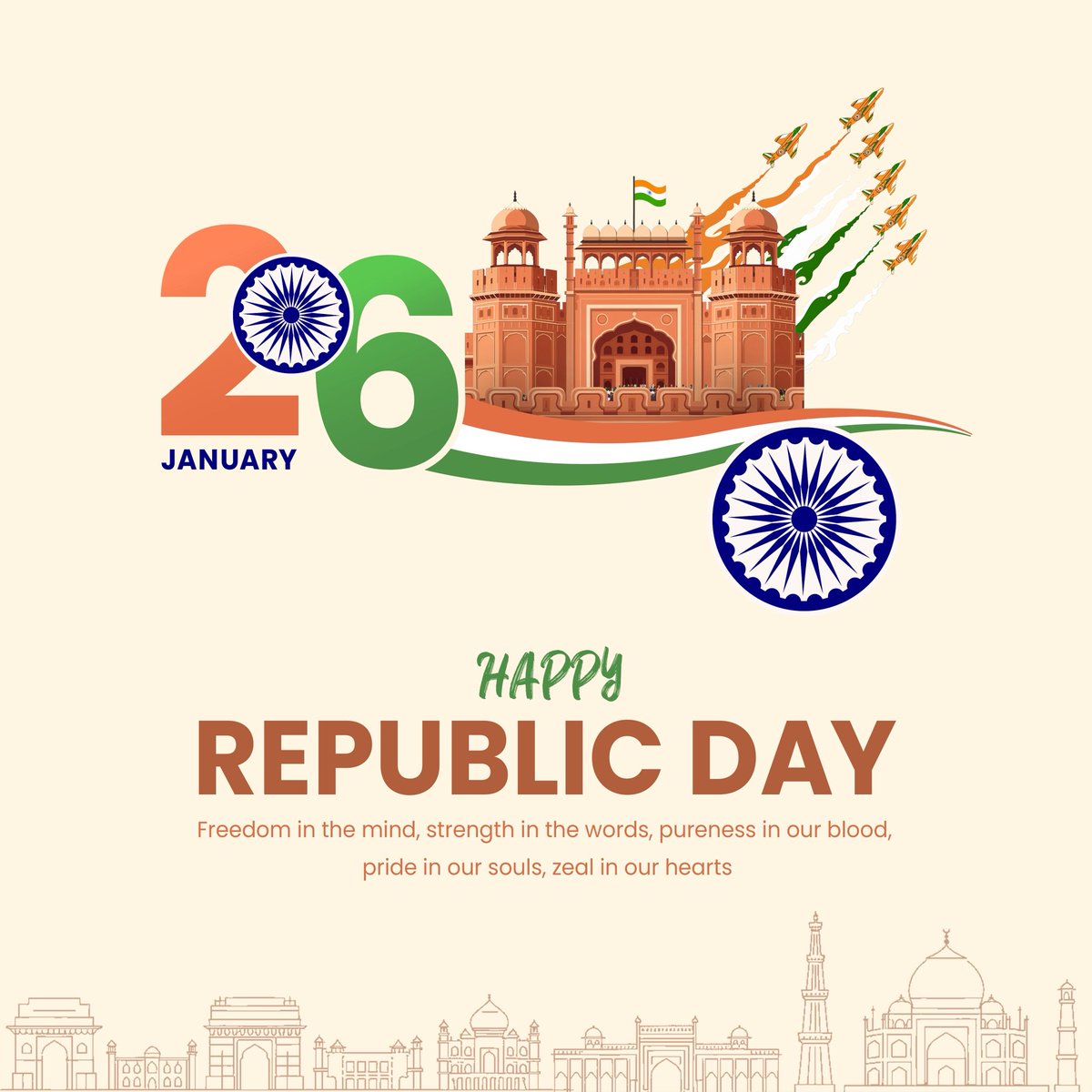 Proud to celebrate the spirit of our Constitution and the strength of our democracy.

Freedom in our mind. Faith in our words. Pride in our hearts.

Happy Republic Day! 🇮🇳