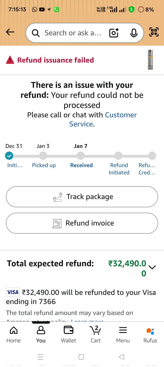 ManishKuma37836's tweet image. "Extremely disappointed with @amazonIN @AmazonHelp. #consumerHelp They picked up my refrigerator on 3rd Jan but are now refusing to refund and ignoring my emails. Order ID: [406-5241796-9693934 ]. Is this how you treat customers? @jagograhakjago @consaff"