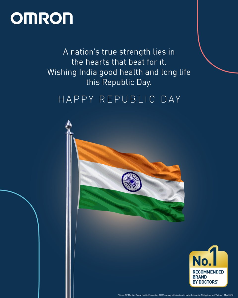 OmronIndia's tweet photo. Justice, Liberty, Equality, and Fraternity are the pillars of our nation but to uphold these values, we need the foundation of good health. An empowered India is a healthy India. 

#RepublicDay #OMRON #OMRONHealthcareIndia https://t.co/5BeMeQAbzV