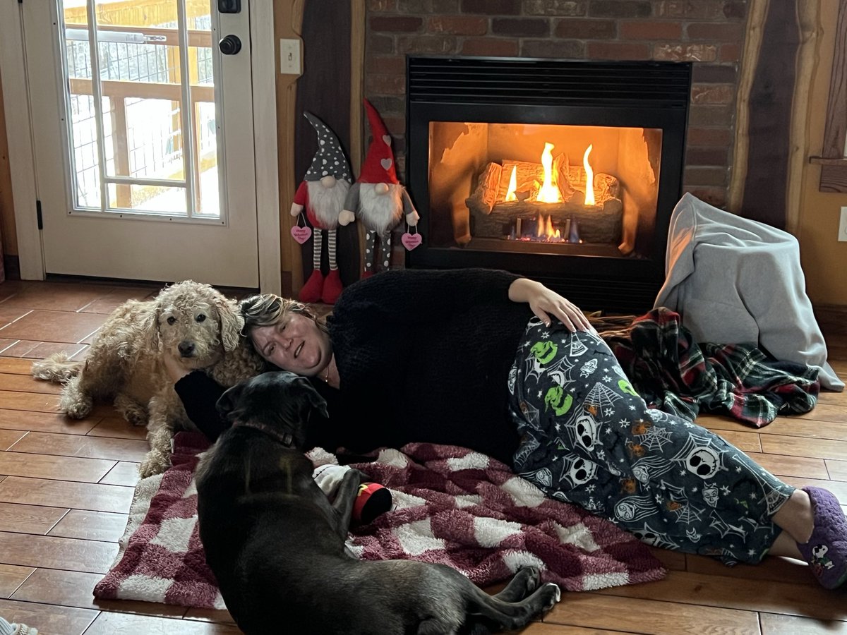 KelseysBees's tweet image. Nothing like cuddling by the fire.