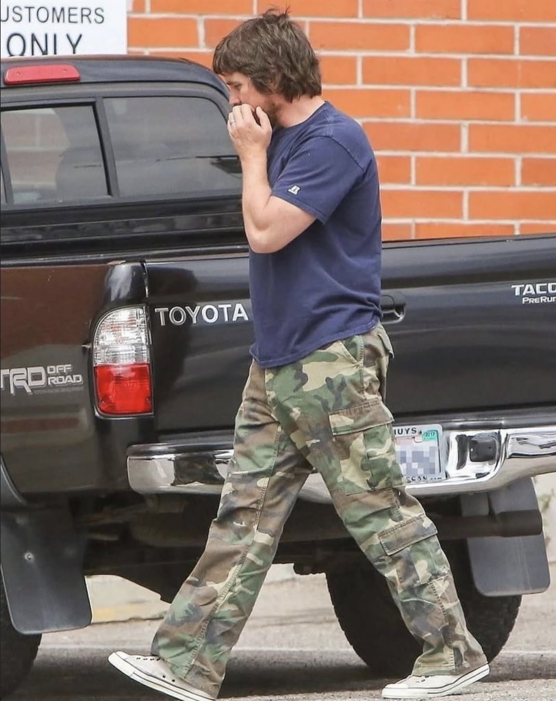 motorforms's tweet image. Christian Bale has been driving the same Toyota Tacoma since 2003