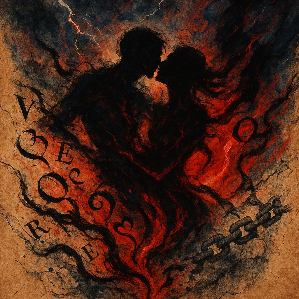 WordRevolt's tweet image. Ink spills like wild rivers —  
tales folded in parchment’s soft bones,  
whispers caught between his quill’s rebellious embrace.  

You, the shadow flaring on my restless skin,  
a secret carved beneath the moon's indifferent gaze,  
where centuries dared not tread,  
but my ...