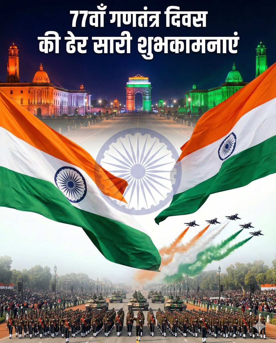 #26जनवरी सभी राष्ट्र निर्माता वीर सैनिकों,शहीदों, संतों गुरुओं और महापुरुषों को कोटि-कोटि नमन...*
🙏🌹🇮🇳🌹🙏