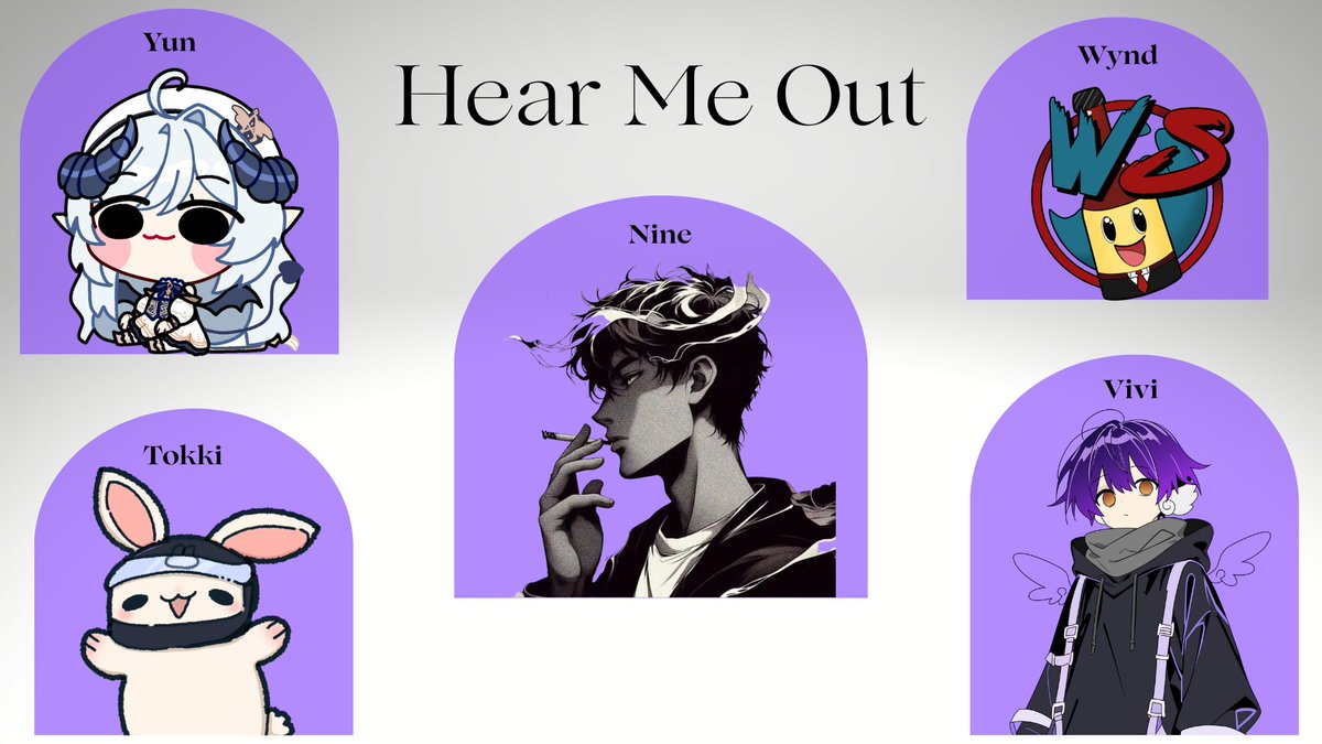 The 4th team, we have : Hear Me Out !
The team consists of <a href="/yun_iq/">YUN 😈💼「NEW COVER OUT」</a>, <a href="/NotTokkii/">NotTokkii</a>, Wynd, <a href="/VIVI_W00123/">VIVI</a>, and their team captain <a href="/Azen_plays/">Azen</a>