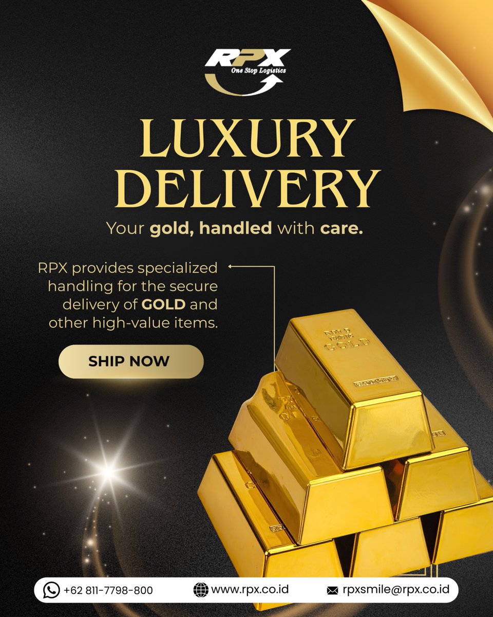 Dengan layanan High Value Shipment, RPX menghadirkan solusi premium untuk pengiriman emas dan komoditas bernilai tinggi, dilengkapi special handling &amp; tracking hingga tujuan.

Your gold, handled with care. Konsultasikan kebutuhan kamu sekarang bersama RPX!
#KirimEmasRPX