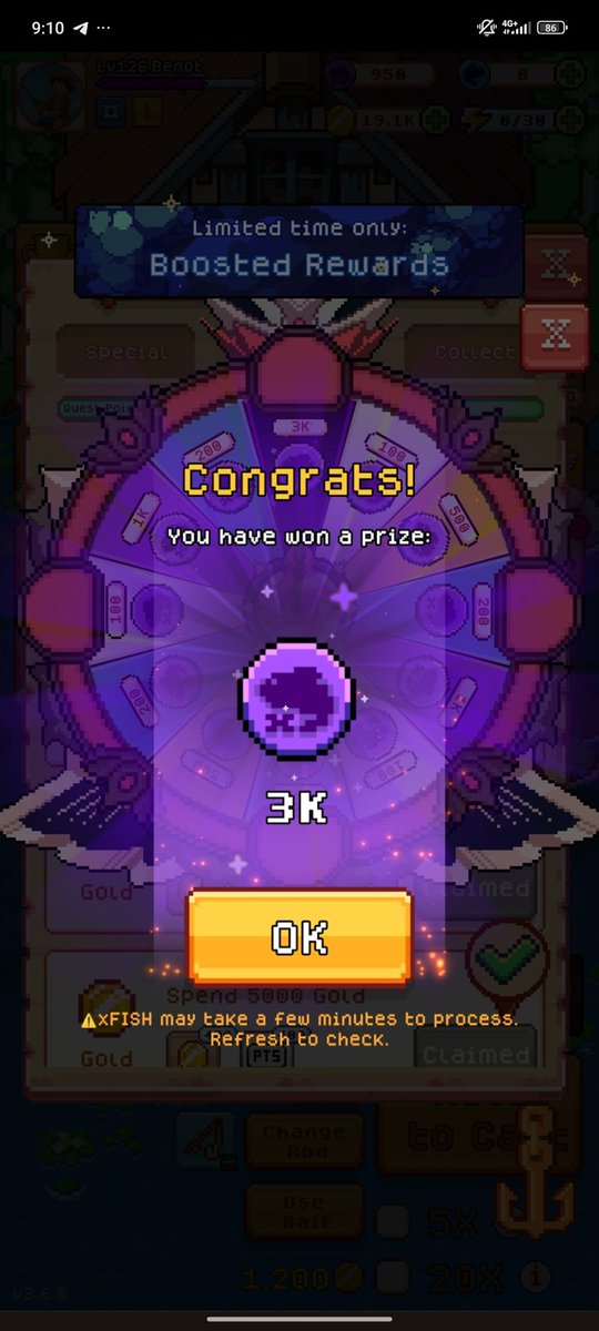 finally i got 3k xFISH from daily spin, thank you <a href="/FishingFrenzyCo/">Fishing Frenzy</a> 🙌

<a href="/xderek/">Derek 🗺️</a> <a href="/Ronin_Network/">Ronin</a> <a href="/0xconfucian/">JW</a>