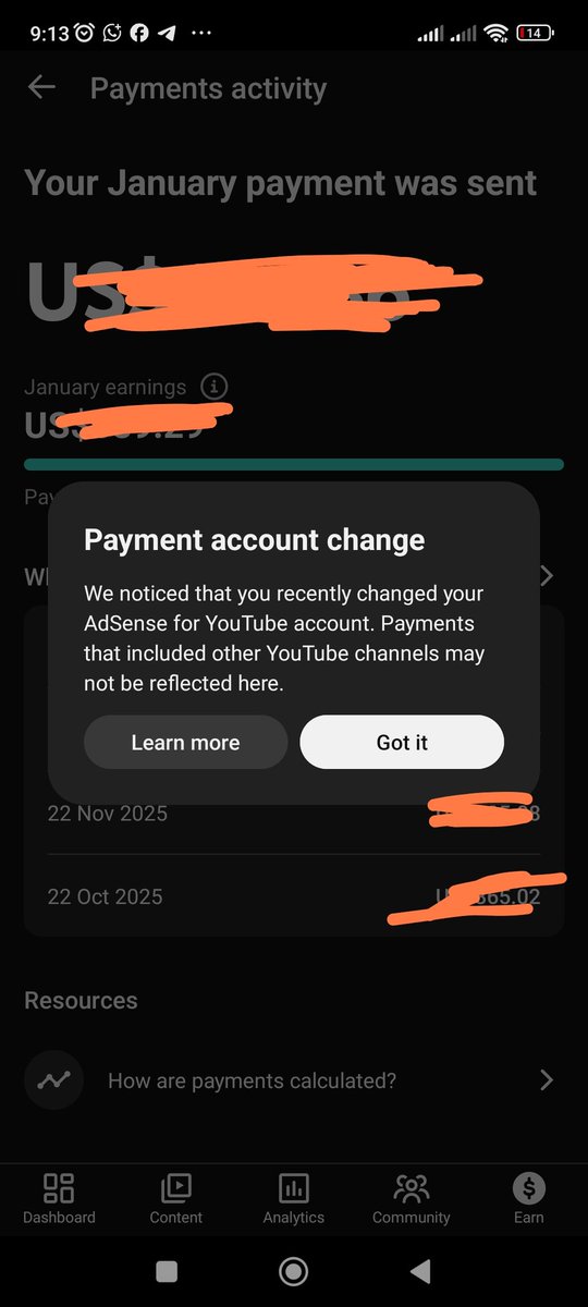 davidlangits's tweet photo. @TeamYouTube 
Why do I keep getting notifications about changing my payment account even though I never changed it? After checking, my AdSense account is still the same as the old one. Can you help? https://t.co/6ZMq99Dm2B