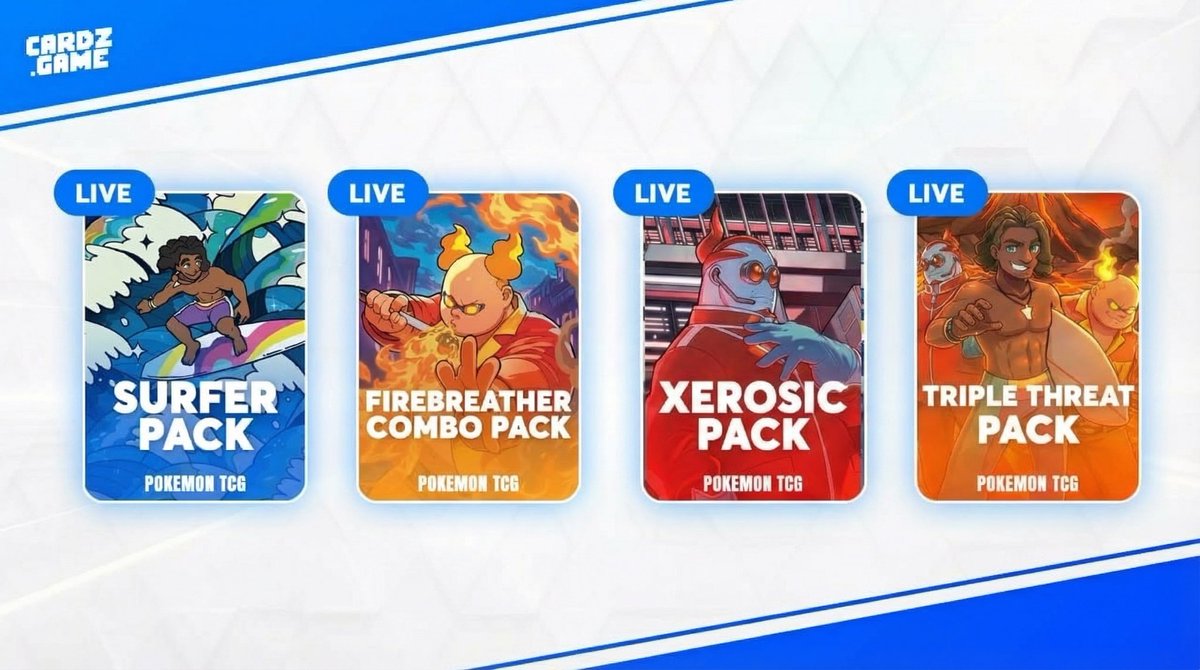 🧩✨New Cardz Game Update!  

We’re launching 4 brand‑new games.  
Each pack contains a special item.  

Collect the items from 3 games, bring them into the 4th game, and fuse them to unlock a special value or exclusive price.  

No spoilers.  
Jump in and discover it yourself.