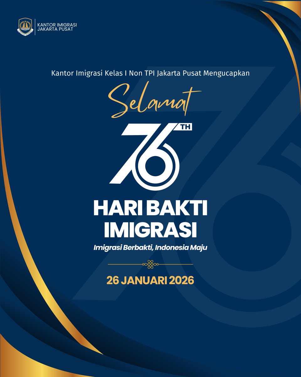 Selamat Hari Bakti Imigrasi ke-76
Semoga peringatan Hari Bakti Imigrasi ini dapat menjadi momentum untuk terus meningkatkan kualitas pelayanan yang prima, profesional, dan terbaik bagi masyarakat, serta memperkuat semangat pengabdian dalam menjalankan tugas dan tanggung jawab.