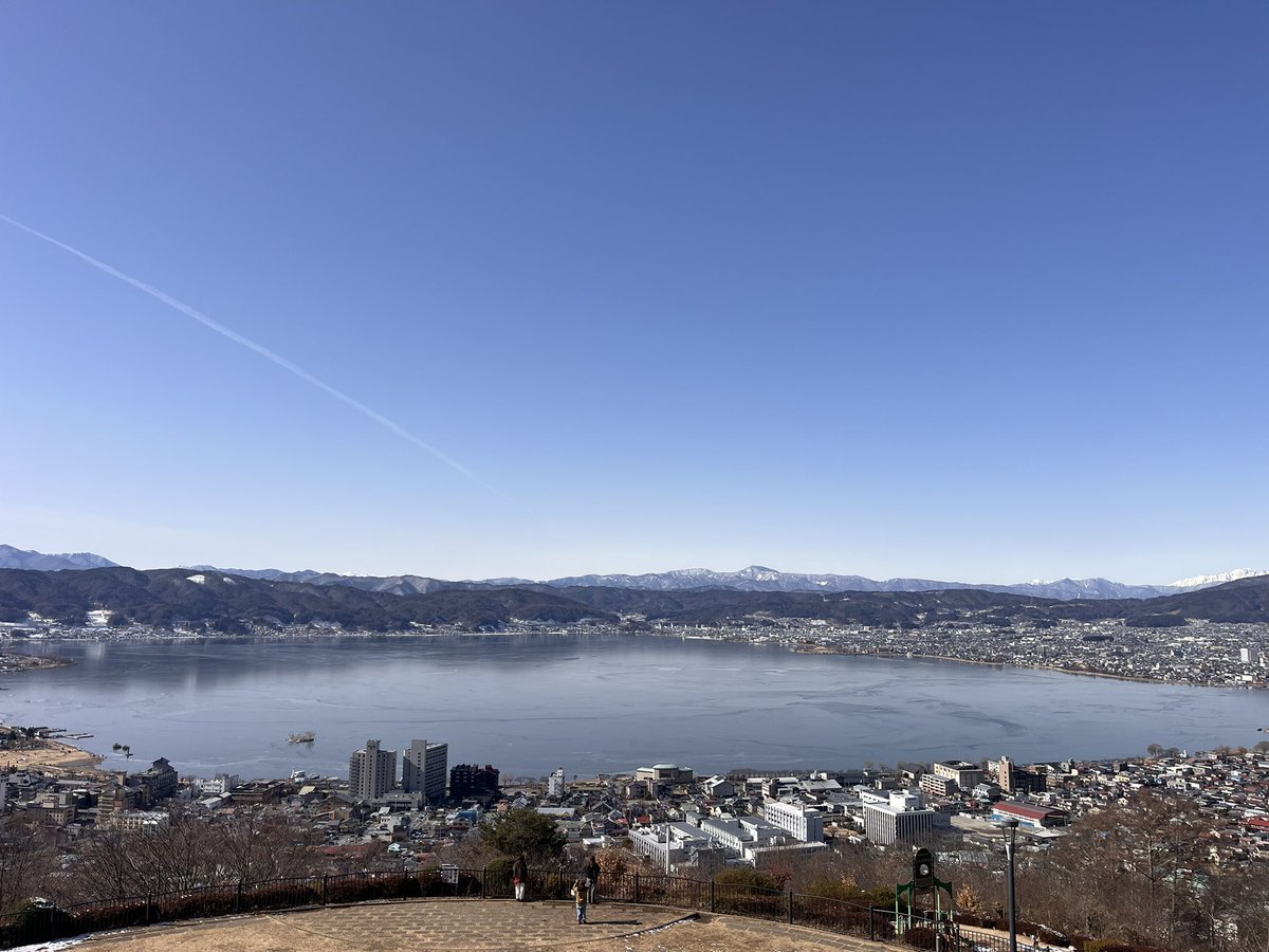 諏訪湖、全面結氷！！