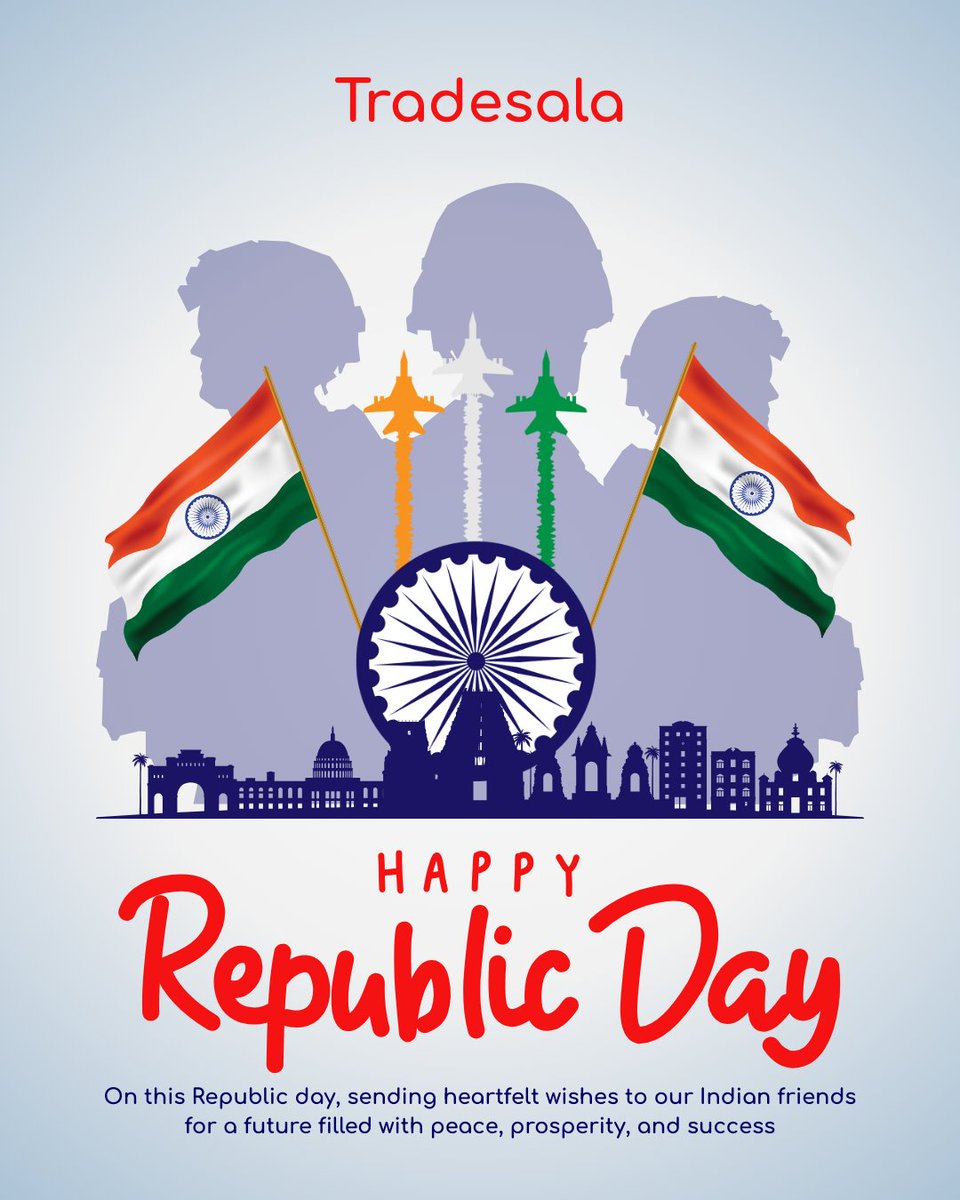 tradesala's tweet photo. Today, we celebrate the values that shape our nation freedom, equality, and unity.
Tradesala wishes you a meaningful and proud Republic Day.

#RepublicDayIndia #HappyRepublicDay #Tradesala #IndianValues #ConstitutionOfIndia #UnityOfIndia #CelebrateIndia #SupportLocalIndia https://t.co/mKFJEYpJd8