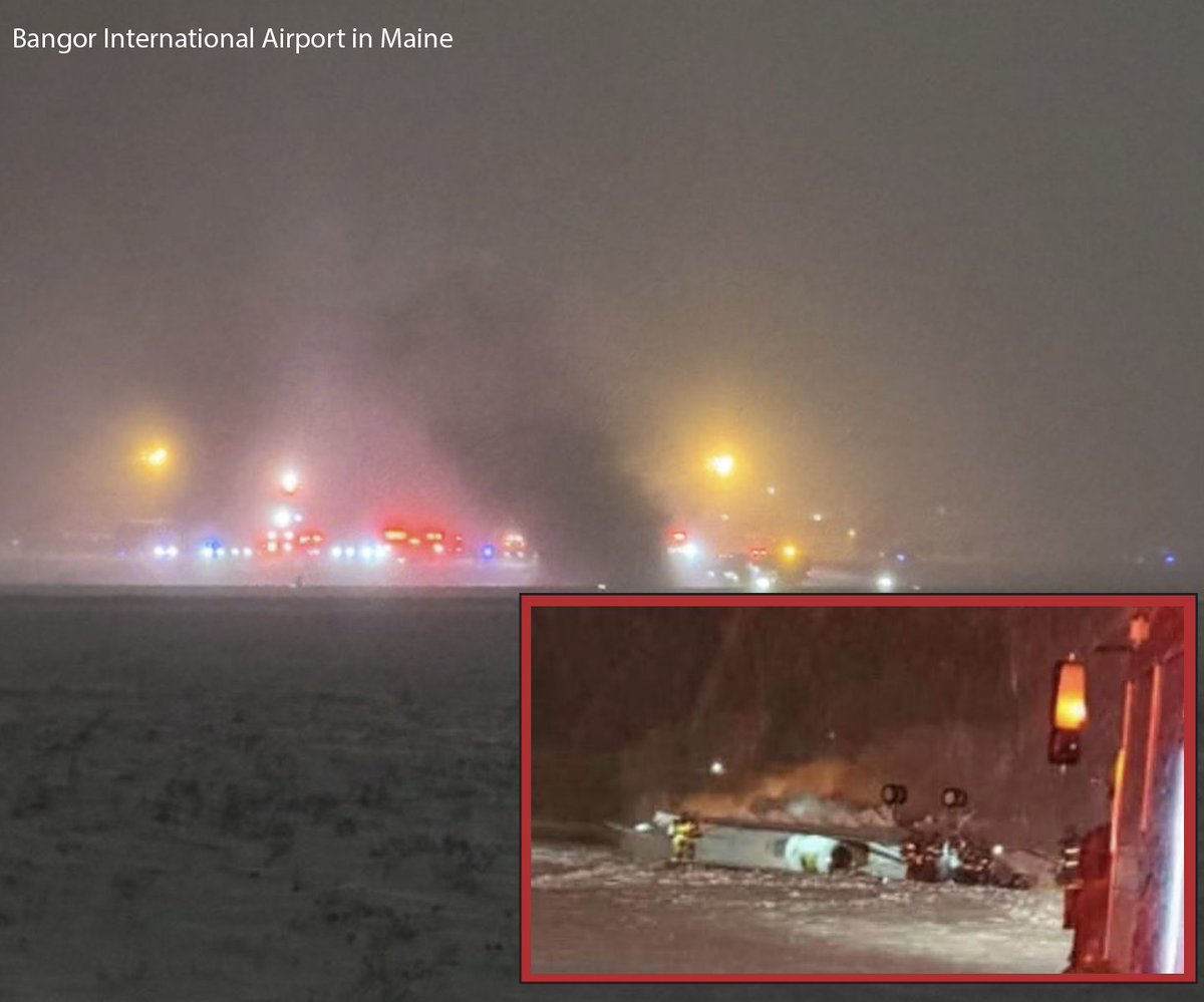 rawsalerts's tweet photo. 🚨#BREAKING: A Bombardier Challenger 650 small passenger jet has crashed with eight business passengers on board. Reports indicate injuries.

📌#Penobscot | #Maine 

At this time, numerous emergency crews are on the scene following the crash of a Bombardier 650 aircraft at Bangor International Airport in Maine. The aircraft, which had eight people on board, is registered to the Houston-based law firm Arnold & Itkin, according to records. The cause of the crash remains under active investigation. Officials have closed the airport as first responders continue emergency operations. Eyewitnesses report hearing a loud bang miles away at the time of the incident. It is currently unknown if there are any survivors. More information is expected as authorities continue to assess the situation.
