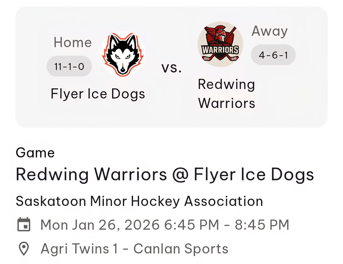 Big_G_09's tweet photo. Jake Ryder (11) π―𦑠3rd consecutive shutout in Provincials and 5th in 6 games as #FlyerIceDogs win U13 C game 1 of City Final 6-0 vs Red Wings πͺ Boys look to close the series out tomorrow/Monday 645 pm @ Ag Arena @SaskatoonMHA Be there so cheer the fellas on ππΎπ #Hockey https://t.co/RQ0uvgjbhp