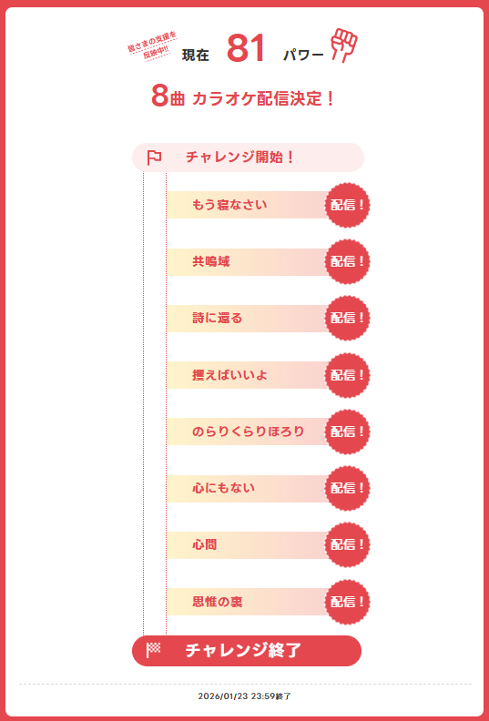 frekul_jp's tweet photo. saikawaさん @saikawa_mc JOYSOUND配信チャレンジを応援いただきありがとうございました‼
8⃣曲が配信決定✨お店で歌えるようになるのを楽しみにお待ちください✨🎤✨ https://t.co/BXx6rDBwwf