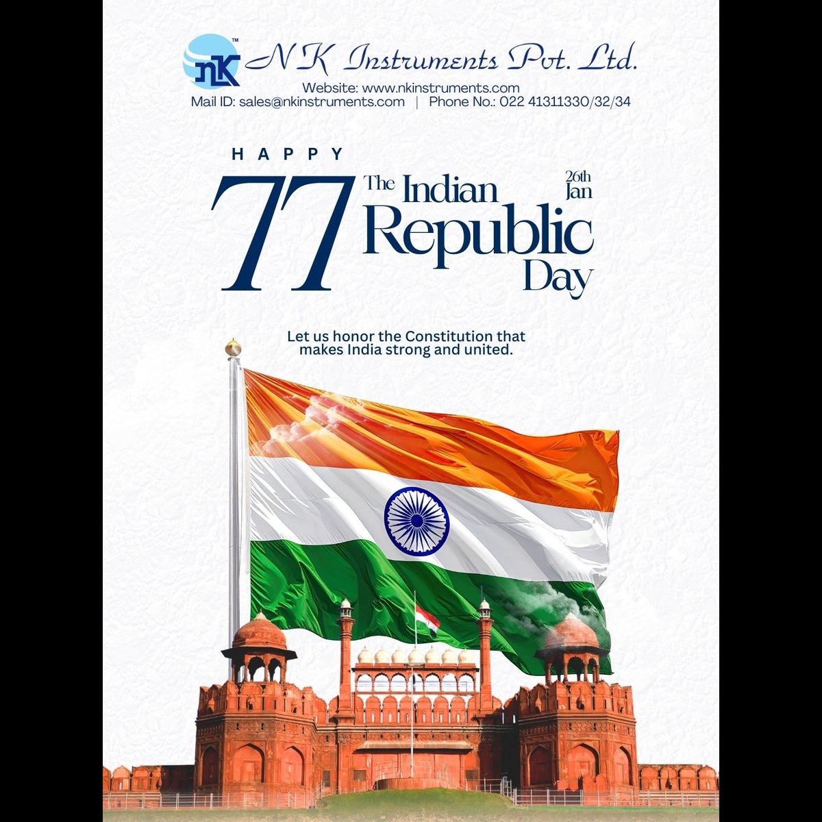 NK Instruments Pvt. Ltd. wishes you pride and joy this Republic Day< ..For more info visit...nkinstruments.org/latest-update/…