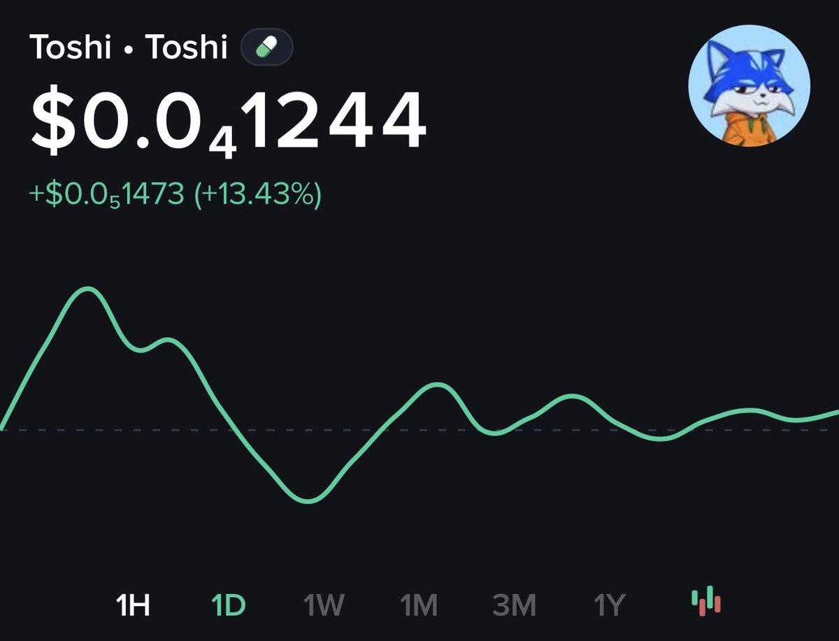 What’s next ? 🧐 

$TOSHI

CA: CjWmW6LevZ78BRUXFjeYwjWQqqTtoJAzRa5JC1pHpump

NFA/DYOR 🍀 

#CryptoMarket #SOL #memepump #memecoins  #Toshi