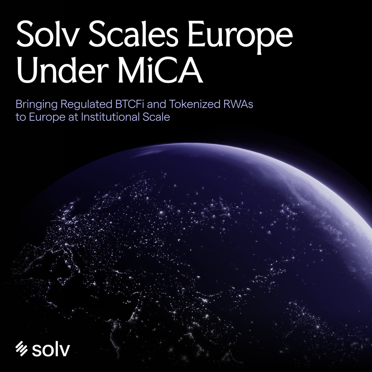 A Compliant Bitcoin Finance. Solv has acquired a MiCA License through  Netherlands authorities to operate in EU financial markets. This anchors  the largest on-chain BTC reserve on a regulatory standard as it