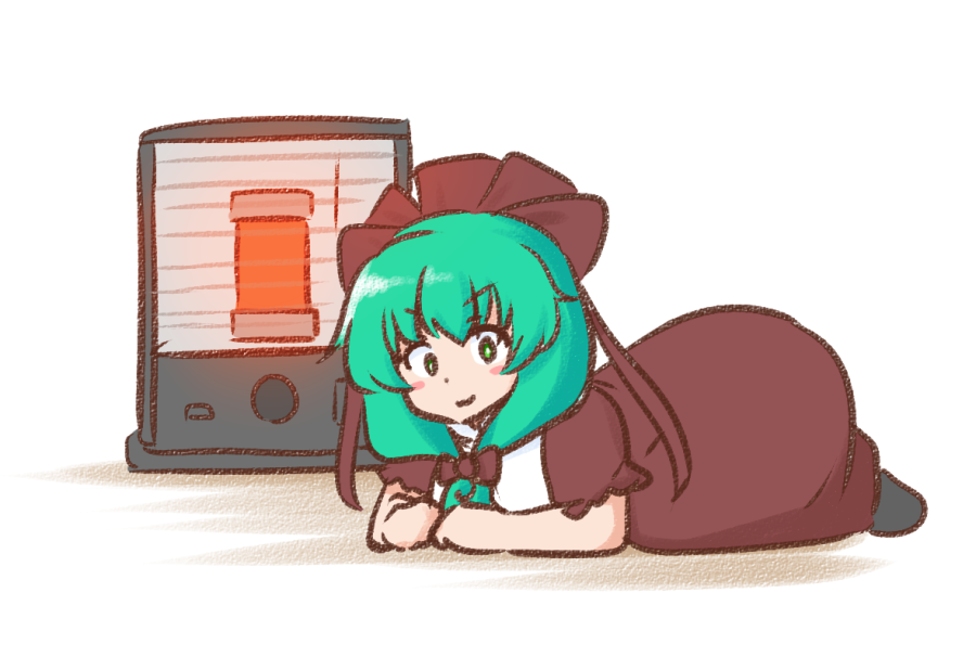 鍵山雛 「ストーブを付けたら雛ちゃんが陣取って動かなくなっちゃった…」|いすぃのイラスト