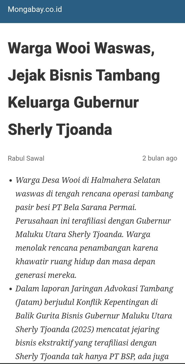 Sherly jago pencitraan, aslinya gundulin hutan buat tambang kelakuannya
