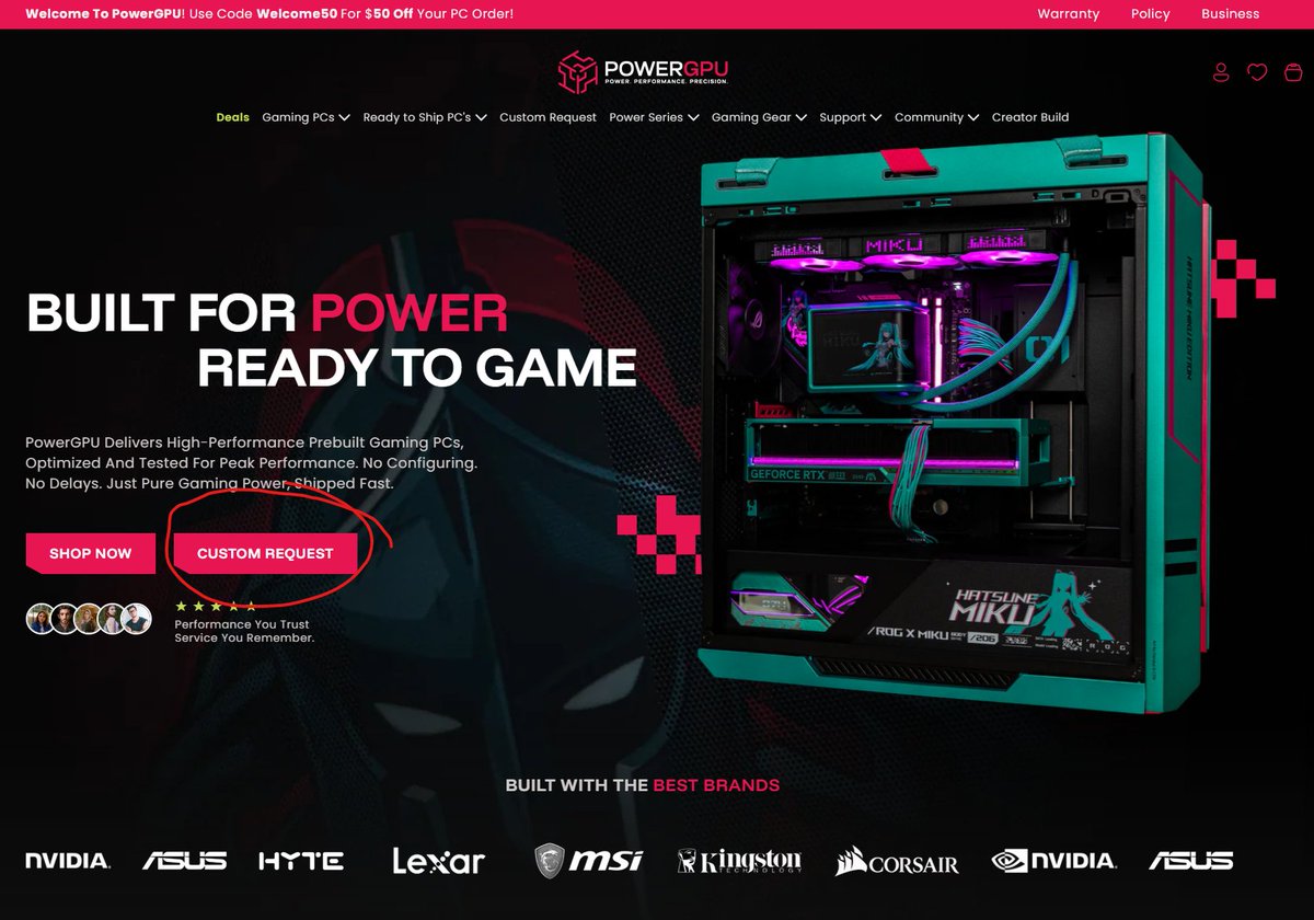 PowerGPU's tweet image. Don't see anything you like on our ready to ship page. Fill out the custom request form.

PowerGPU.com