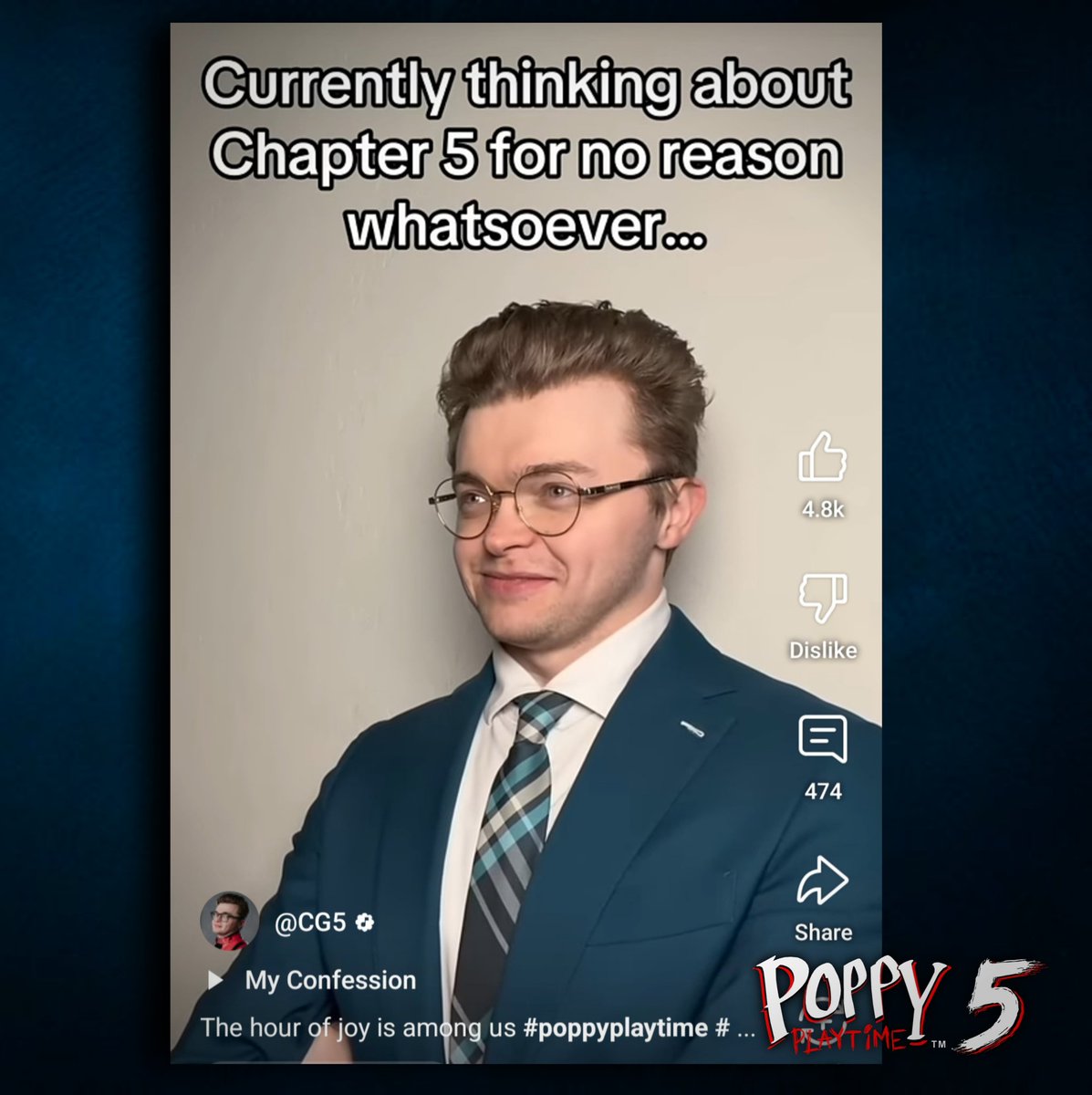 mascotmassacre's tweet image. 👀 CG5 continues teasing an official Poppy Playtime Chapter 5 SONG across his social media.

🎵 There’s a strong chance CG5 has created the OFFICIAL Chapter 5 song for Mob Entertainment - Another Collaboration like SLEEPWELL.

#PoppyPlaytime