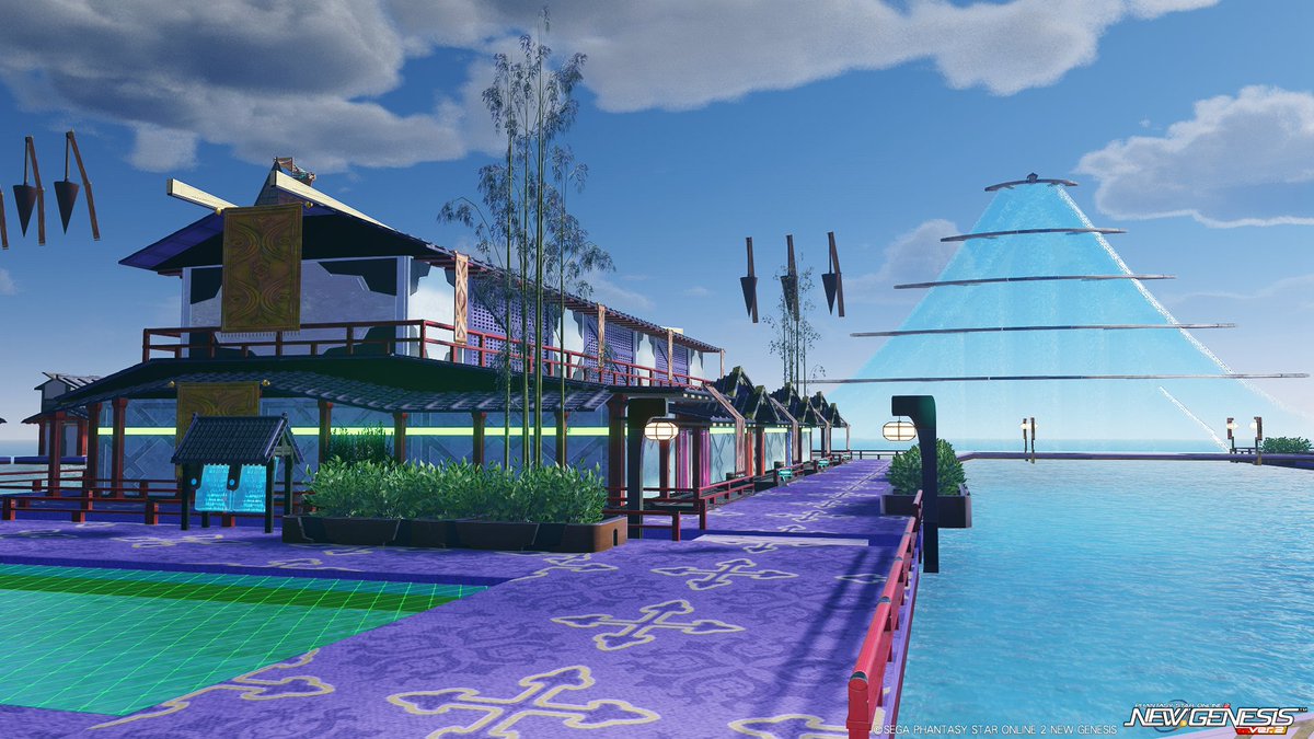 shishi_game02's tweet image. ニューデイズ(オウトク・シティ)　PSUに登場した惑星ニューデイズの首都です。グラール太陽系にいた人はぜひ見に来てください。Ship03: 899767 689842 #PSO2NGS #クリエイティブスペース