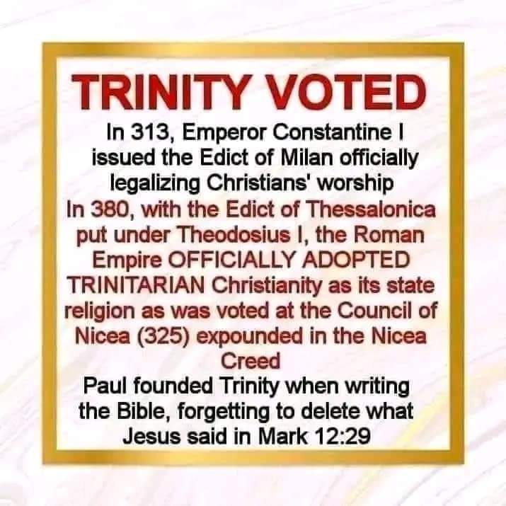 doc2ali's tweet photo. @oliverburdick Trinity is NOT Christian.
It is a Pagan belief that altered Christianity. https://t.co/yGZjz79l9B