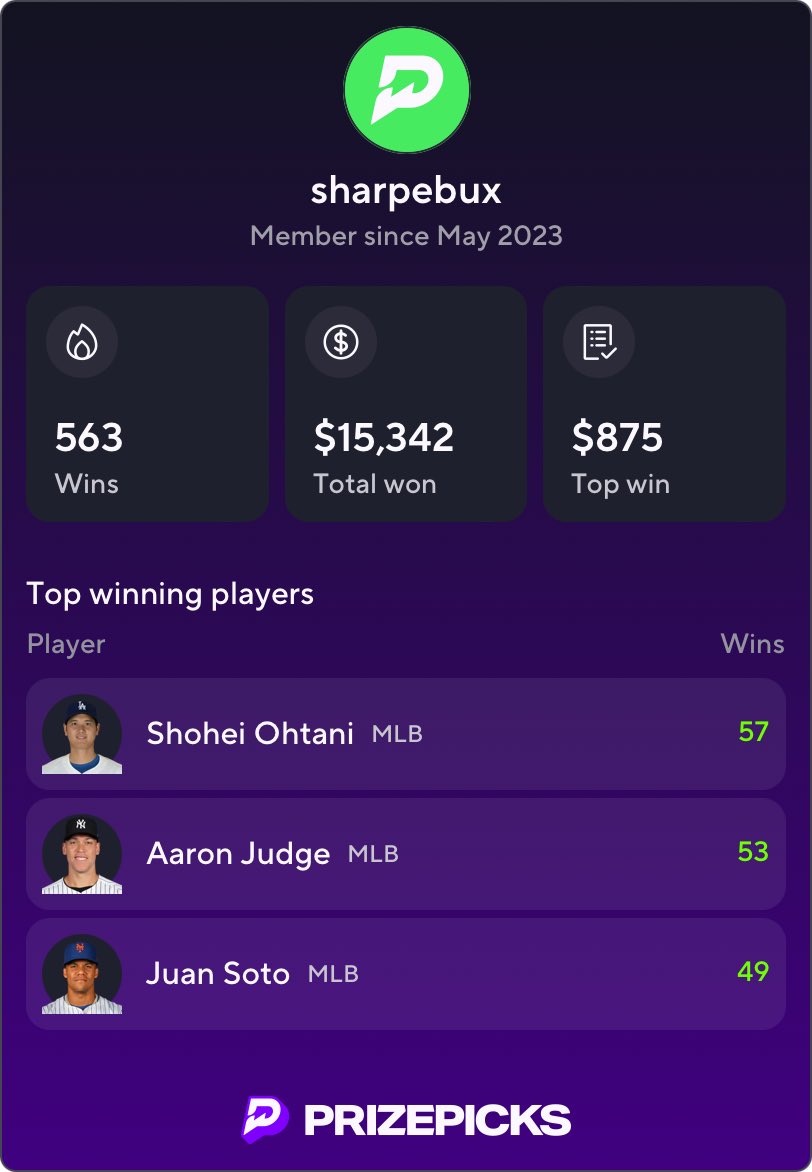 View my PrizePicks profile using this link: app.prizepicks.com/p/uYHsdVAD