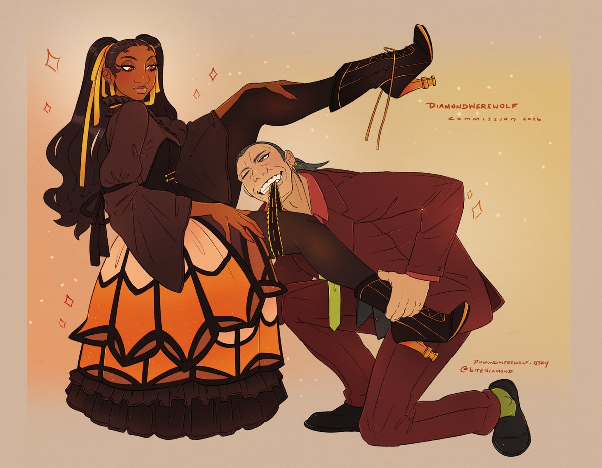 BiteDiamond's tweet image. Commissi0n for Xey!! Their witchy OC Xey [He/Him] with Okonogi! Thank you again and I hope you enjoy &amp;gt;:D