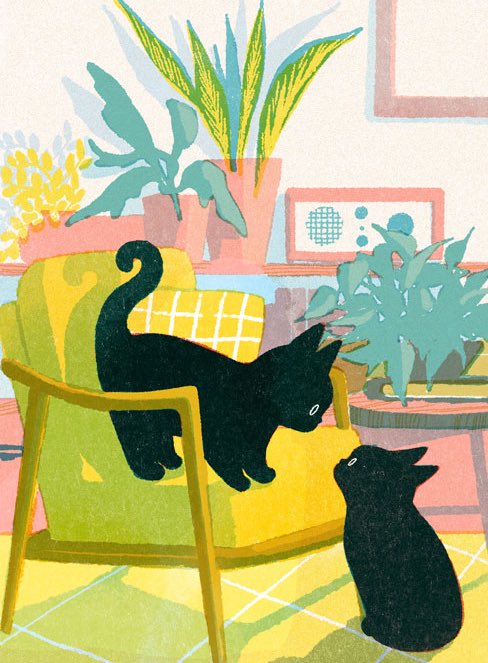 my sofa🐈‍⬛

#illustration #cat