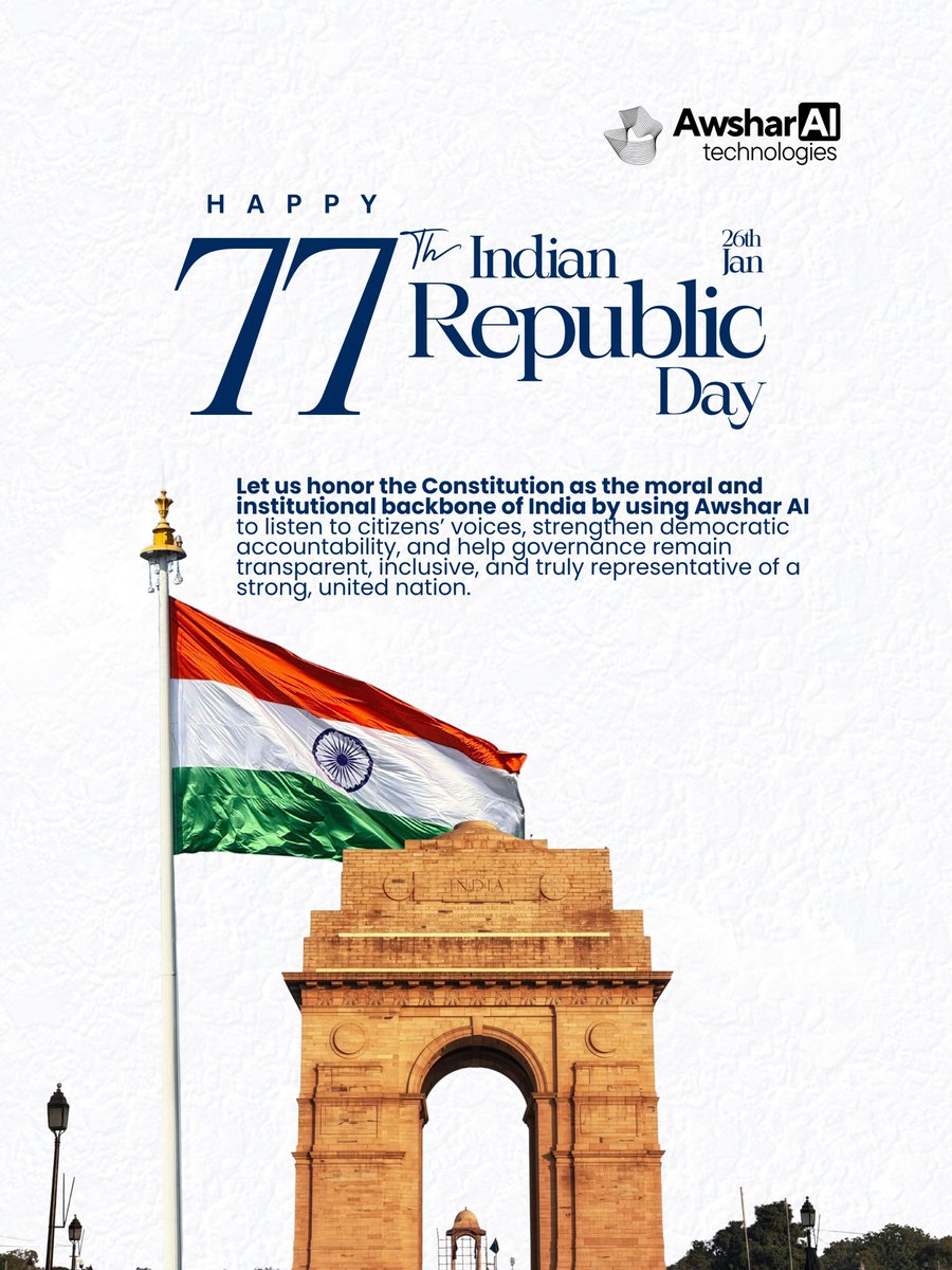 AwsharAI's tweet photo. Honouring the Constitution isn’t just about words, it’s about action. 🇮🇳
At Awshar AI, we listen to the voice of the people, turn public sentiment into insight, and help governance stay transparent, accountable, and connected. A stronger Constitution. A more united India. https://t.co/oXjnlBfJYl