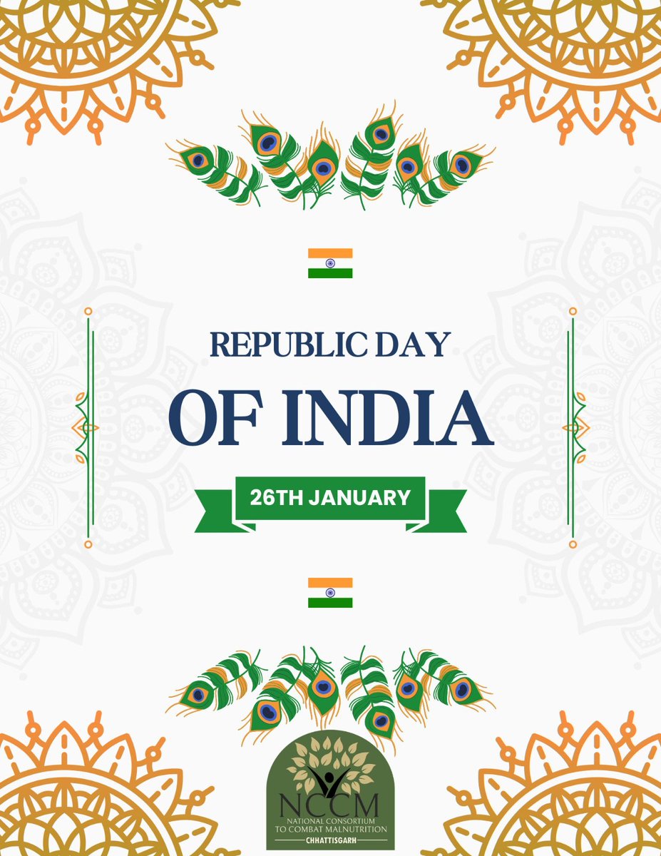 गणतंत्र दिवस की हार्दिक शुभकामनाएँ 🇮🇳

आज का दिन हमें हमारे संविधान और लोकतांत्रिक मूल्यों की याद दिलाता है।
NCCM परिवार की ओर से सभी देशवासियों को 26 जनवरी की शुभकामनाएँ।
जय हिंद!