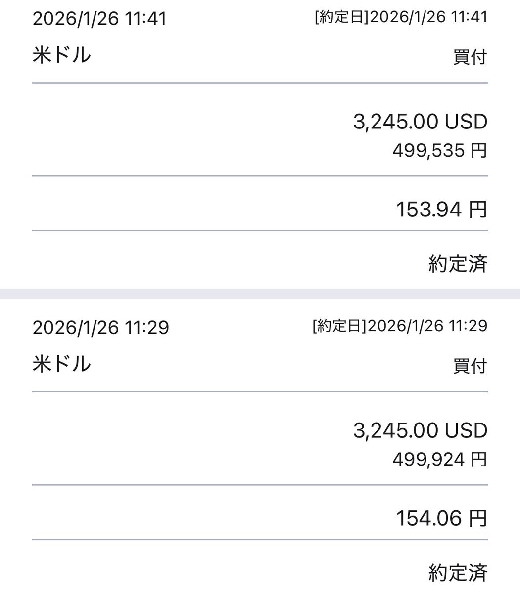 100万円分ドル買い💰