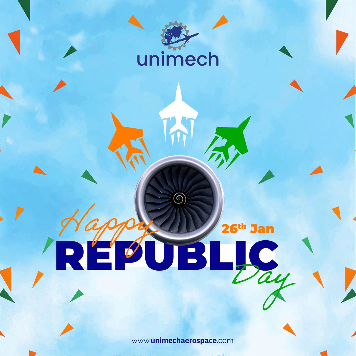 Happy Republic Day from Unimech 🇮🇳

Saluting India’s unity, resilience &amp; progress as we move forward towards a stronger, smarter future.

Wishing you a day filled with pride, patriotism &amp; hope!

#RepublicDay #Unimech #TeamUnimech