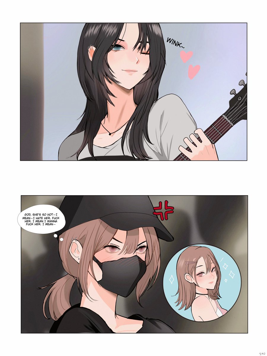 390kirin's tweet image. the rockstar and the idol are rivals (and secretly in love) #oc #yuri