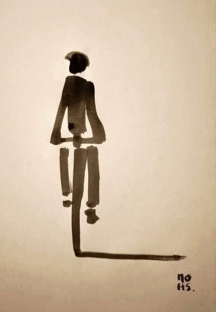 "El ciclista", 2025. Acuarela, 38 × 56 cm.
Mohssin Amghar, 1972.

Colección privada.