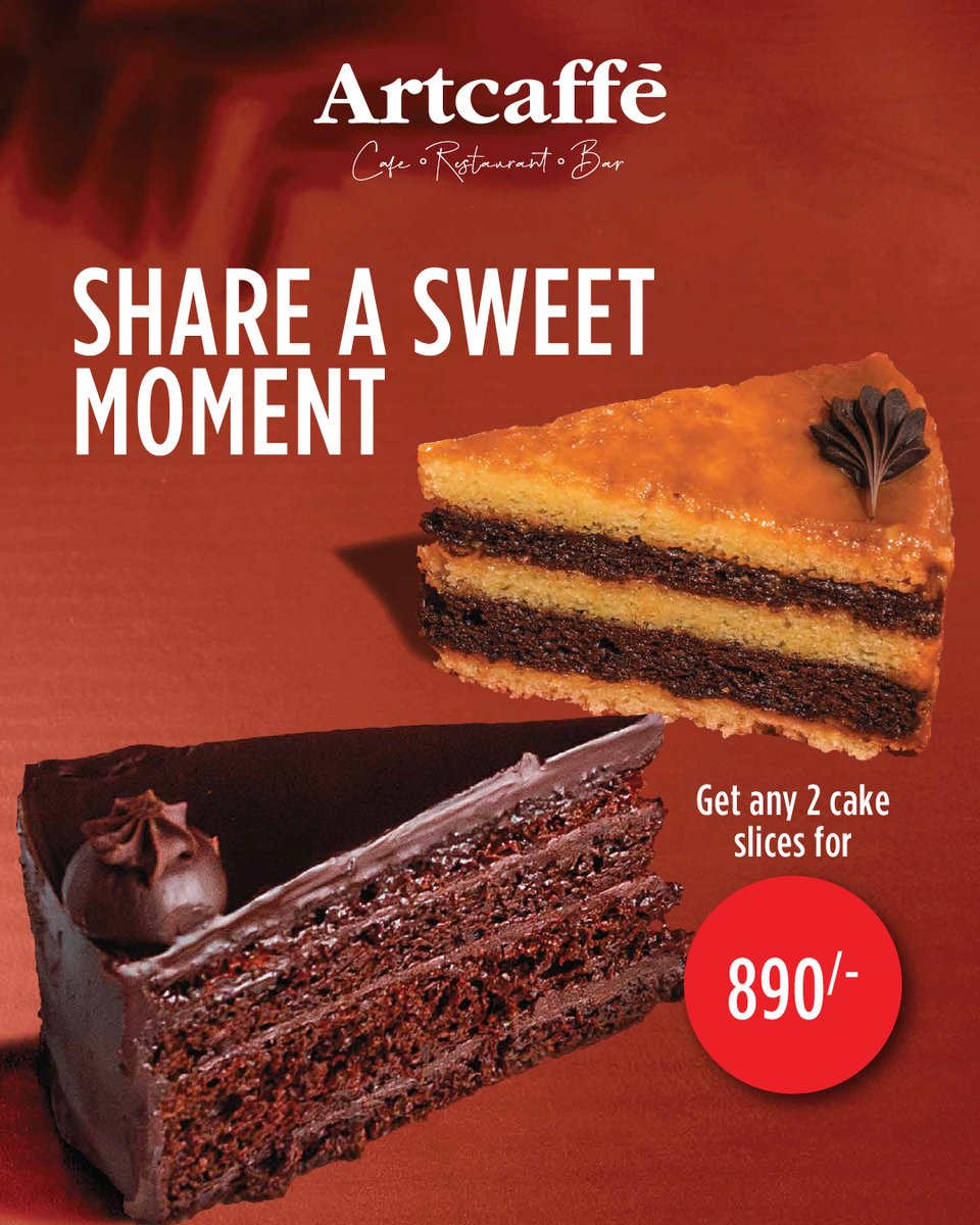 Celebrate Chocolate Cake Day with two irresistible <a href="/ArtcaffeKenya/">Artcaffé</a> slices today at Artcaffé on the ground floor. 🍫🍰