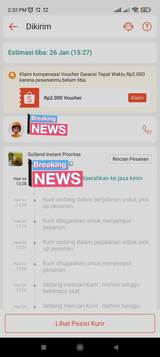 AnifNurul's tweet photo. @gojekindonesia min emangnya kalo instant priorities tetap kirim multi pesanan mitra pengemudinya? Udah bayar mahal2 servicenya standar https://t.co/6FxBEtiHTl