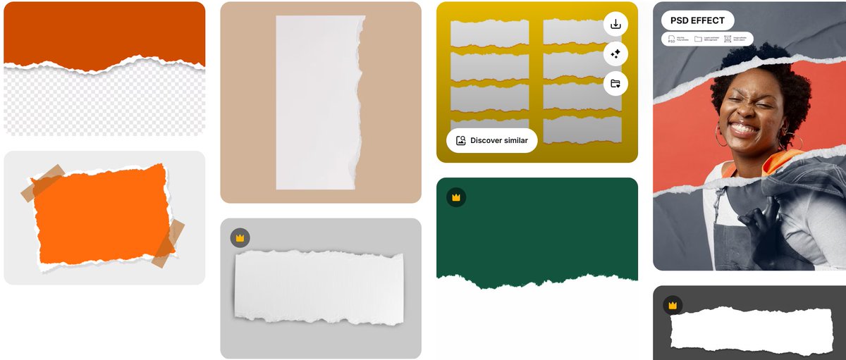 Dharnyelpeter's tweet photo. FREEPIK
KEYWORDS!

Here are smart search keywords 
that’ll help you find what you need faster.

1. Ripped Paper