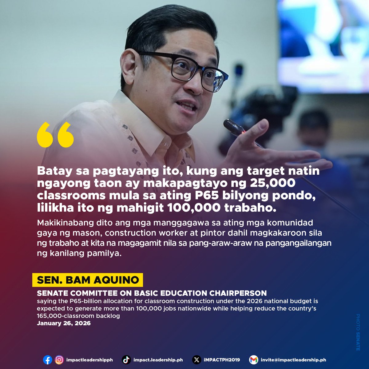 iMPACTPH2019's tweet image. BAM: P65-B CLASSROOM FUND TO CREATE OVER 100K JOBS, BOOST LOCAL ECONOMIES; CAP ACT OK'D ON FINAL READING

facebook.com/photo/?fbid=12…