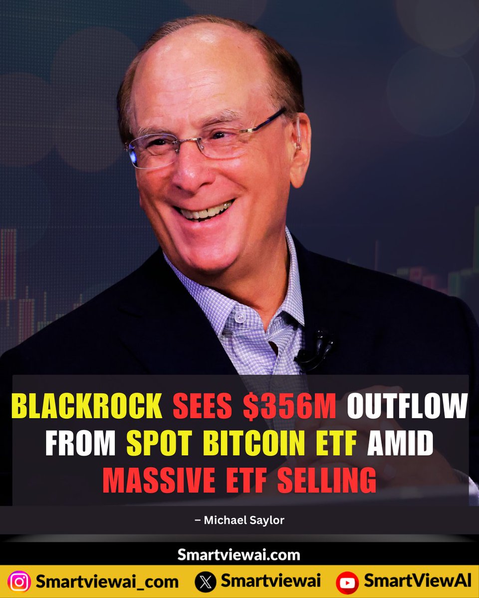 📢BREAKING : BlackRock investors are pulling out of crypto. $356M left its  spot Bitcoin ETF on Jan 21 the 6th largest daily outflow ever. Last week  spot $BTC ETFs saw $1.33B outflows