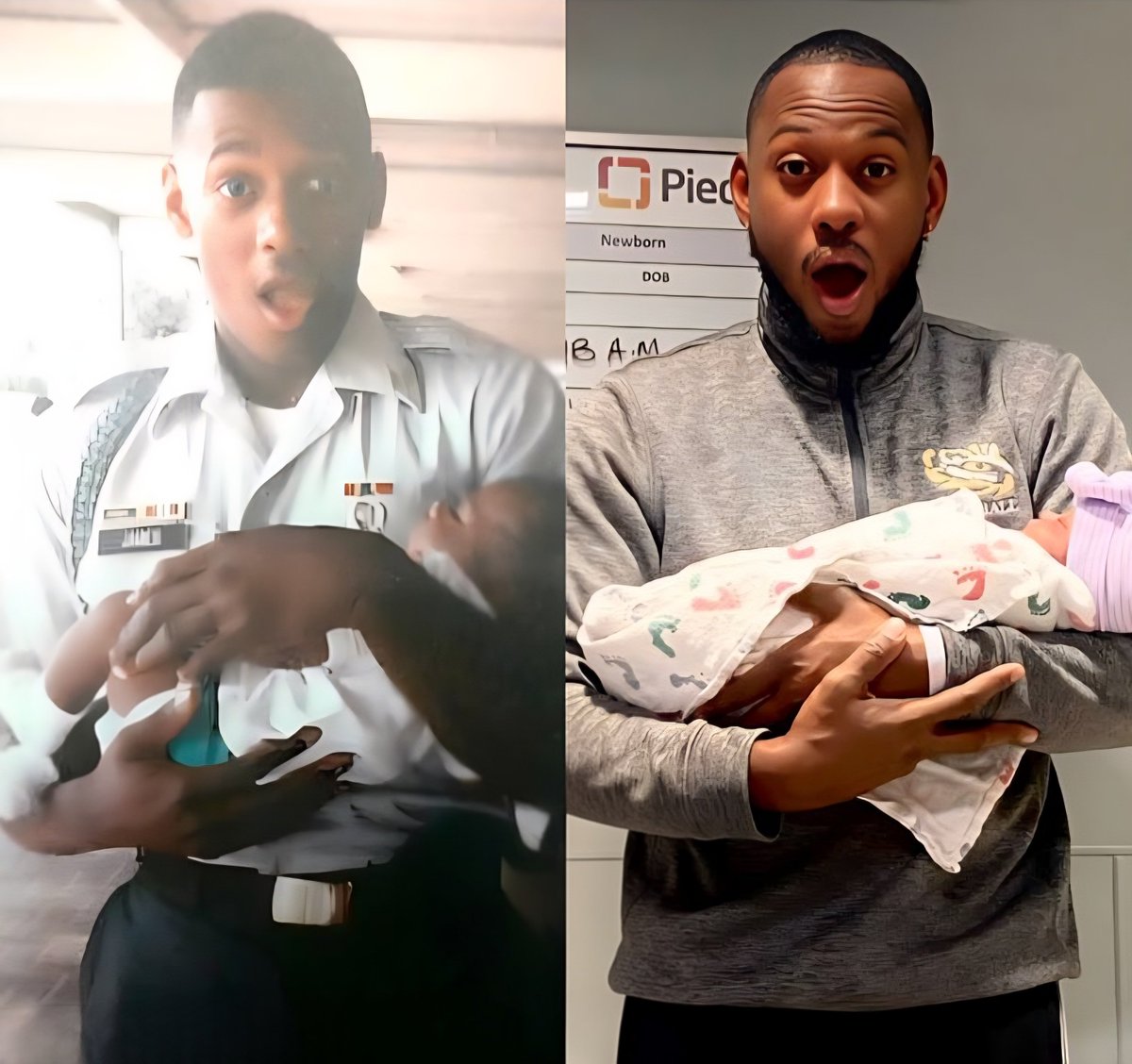 Jabz_CFC's tweet image. This man waited years to recreate this picture. 
On the left, his dad is holding him, and on the right, he is holding his first child. ♥️