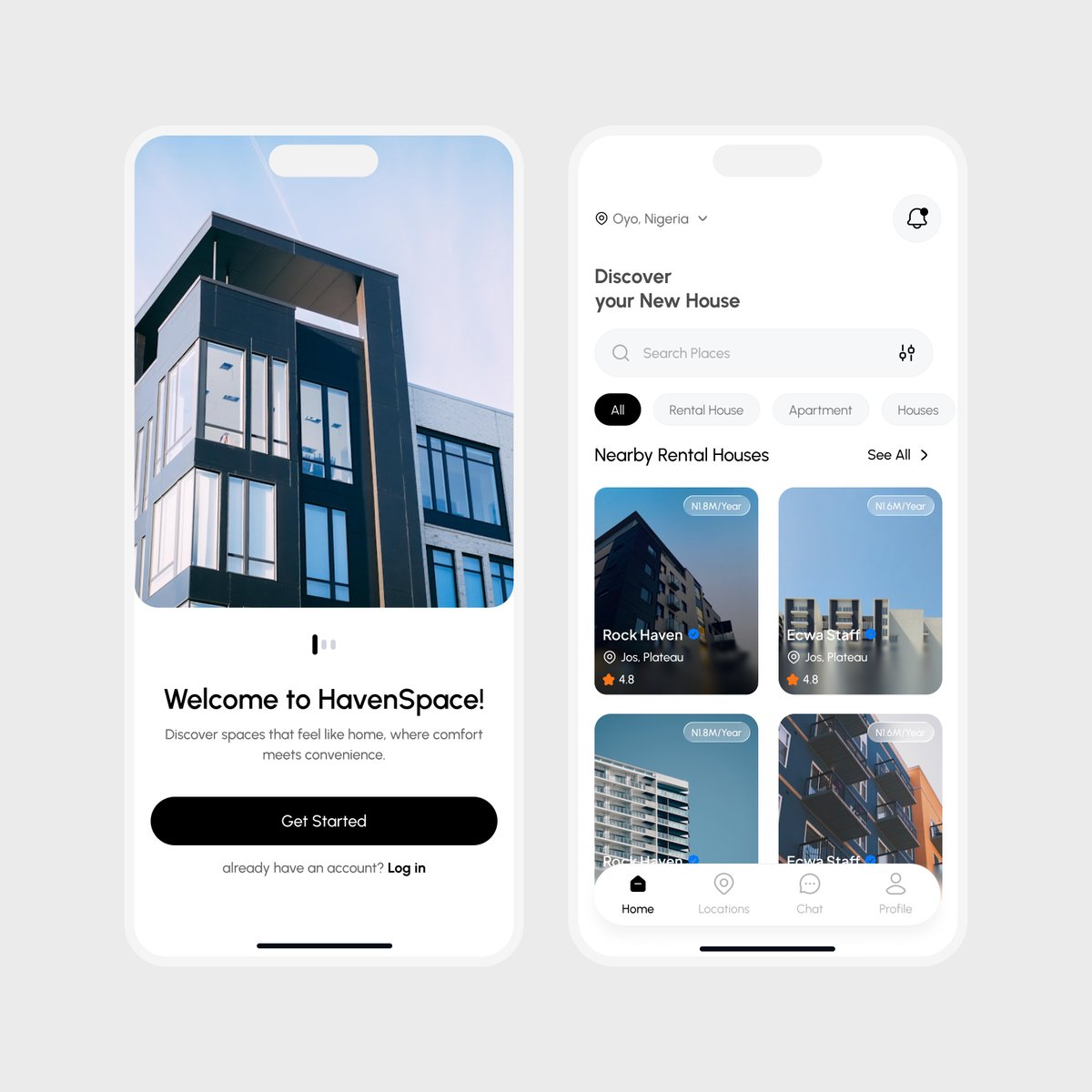 GM &amp; happy new week ✨
Exploring a rental home discovery experience,  HavenSpace.

Open to UI/UX projects. DM me or book a call:  cal.com/olanipekun-olu…