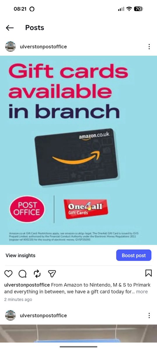 ulvpostoffice's tweet photo. From Amazon to Nintendo, M &amp; S to Primark and everything in between, we have a gift card for that special someon
Pop in and grab one today. https://t.co/PGTwHQ1Utt