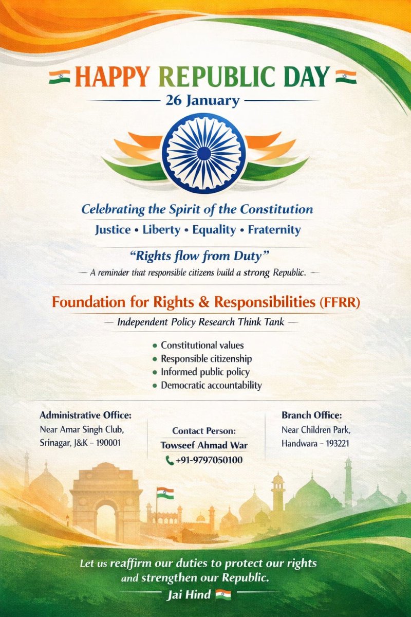 tauseef_war's tweet photo. Celebrating the spirit of the Constitution. 🇮🇳 #26January #RepublicDay  @ChinarcorpsIA https://t.co/55FiGGhgS1