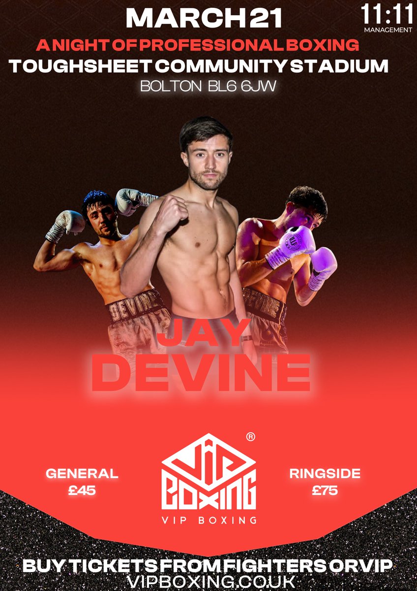 vipboxing's tweet image. Jay Devine 
 🔥March 21st
📍Toughsheet Community Stadium 

Buy tickets at Vipboxing.co.uk

#vipboxing #fightnight #march21 #Bolton