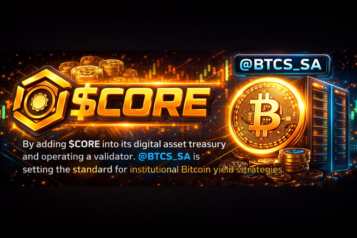 LonewolfTX24's tweet photo. $CORE is entering the big leagues.
By adding $CORE into its digital asset treasury and operating a validator, @BTCS_SA is setting the standard for institutional Bitcoin yield strategies.
🔗 Bitcoin security
⚙️ Validator-backed yield
🏦 Institutional-grade execution
@Coredao_Org https://t.co/Qy5j8LYJlZ