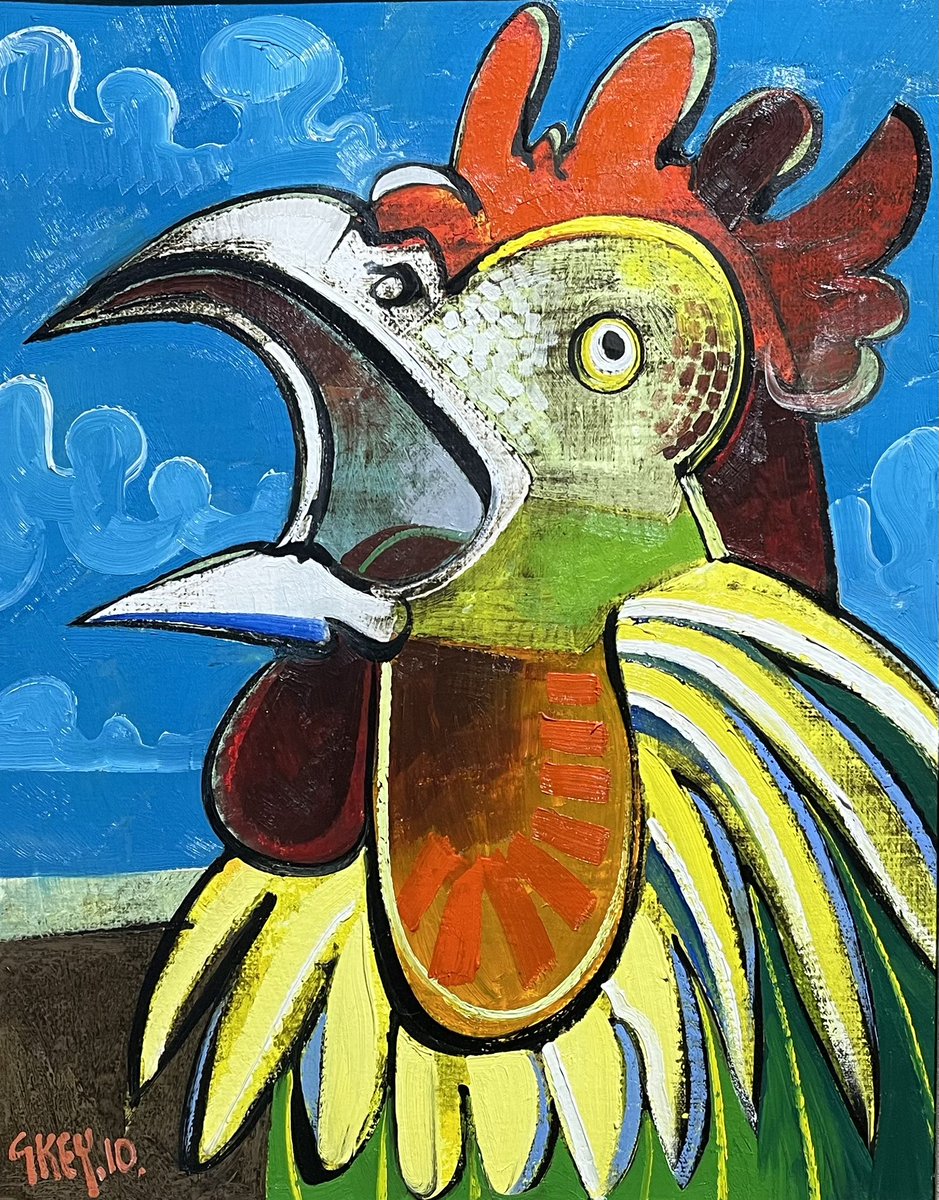 Currently part of our Winter Show this rare painting from Geoffrey Key’s Bird Series of 2010. There were only 23 oil paintings produced in this series and they were all illustrated in his ‘Bird’ book.

collectart.co.uk/product-page/g…

#geoffreykey #collectart #collectartgallery #cockrel