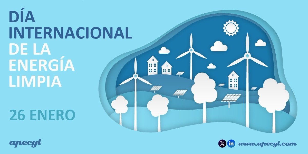 apecyl's tweet photo. En APECYL celebramos el Día Internacional de la Energía Limpia con la mirada puesta en un horizonte más azul y un aire más puro. 🌬️💙

Trabajamos desde Castilla y León para liderar el cambio hacia un modelo energético eficiente, seguro y, sobre todo, limpio. https://t.co/szH6IYgf5r